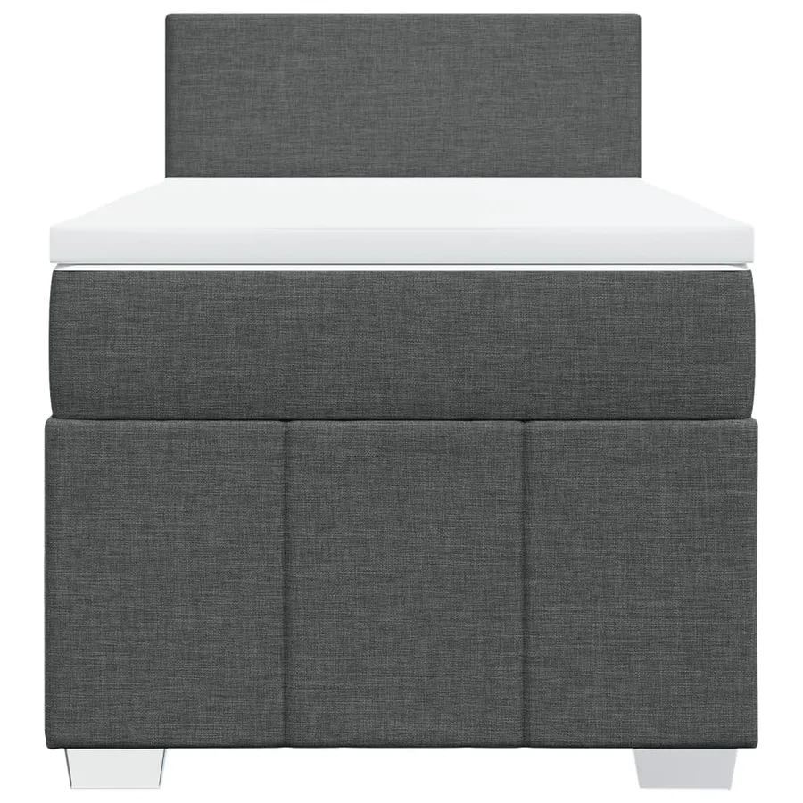 Sommier à lattes de lit avec matelas Gris foncé 90x200 cm Tissu - 4