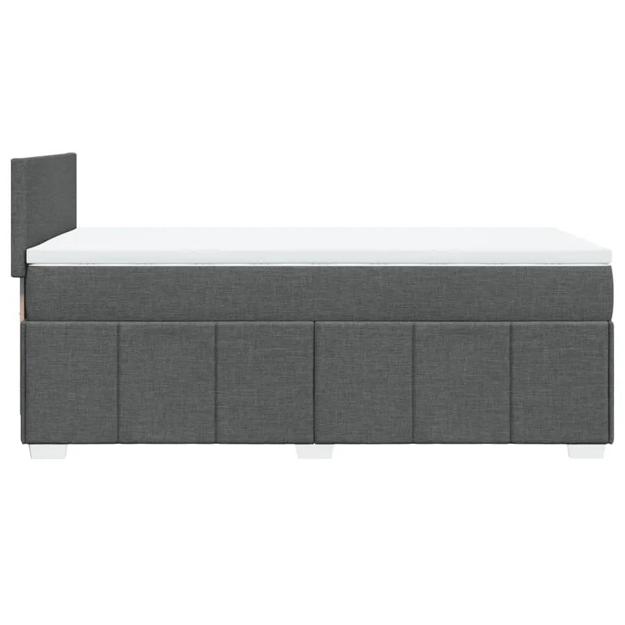 Sommier à lattes de lit avec matelas Gris foncé 90x200 cm Tissu - 5