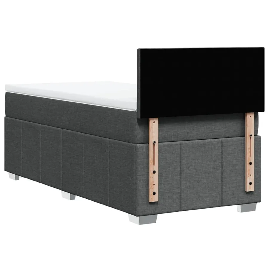 Sommier à lattes de lit avec matelas Gris foncé 90x200 cm Tissu - 6