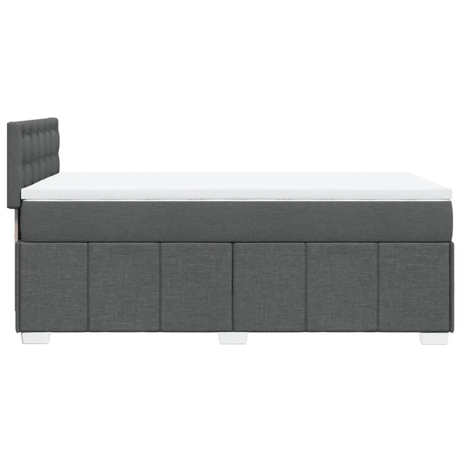 Sommier à lattes de lit avec matelas Gris foncé 90x200 cm Tissu - 5
