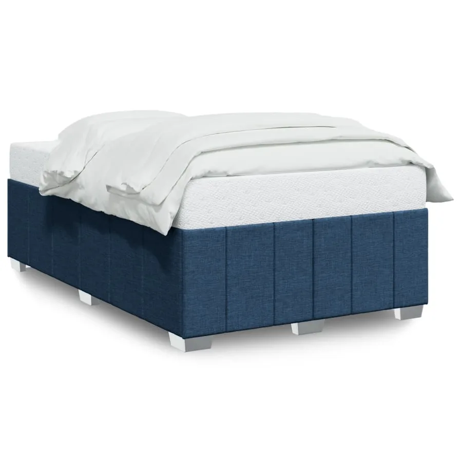 Cadre de lit sans matelas bleu 120x190 cm tissu - 2