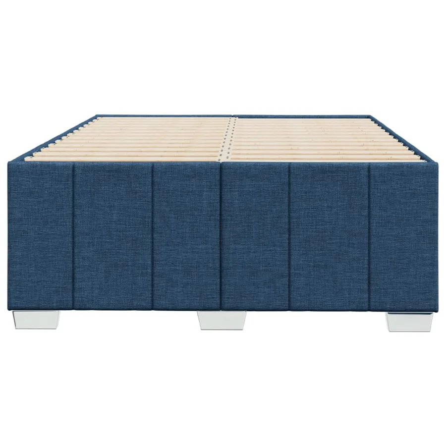 Cadre de lit sans matelas bleu 120x190 cm tissu - 4