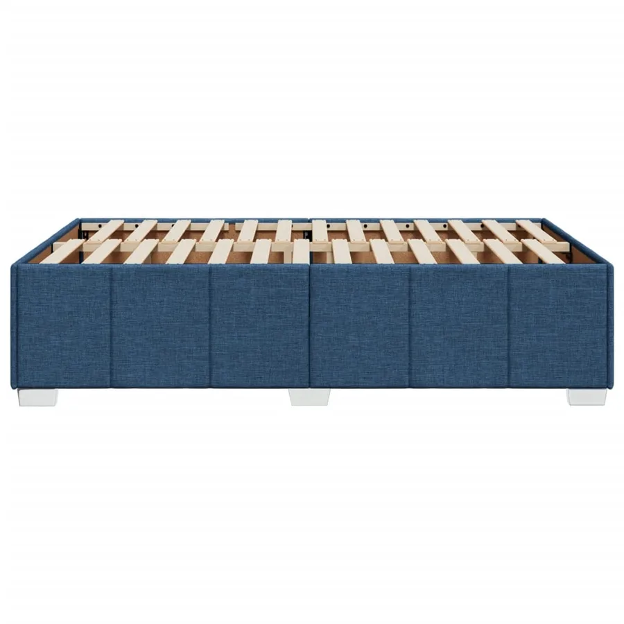 Cadre de lit sans matelas bleu 120x190 cm tissu - 5