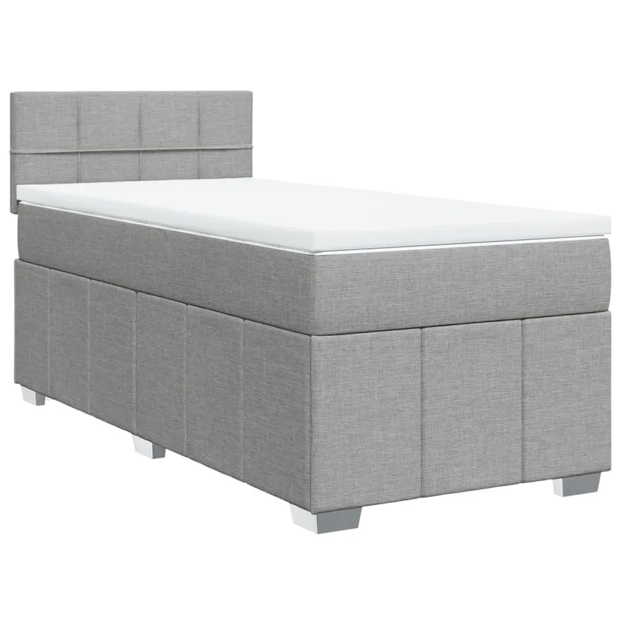 Sommier à lattes de lit avec matelas Gris clair 100x200cm Tissu - 2