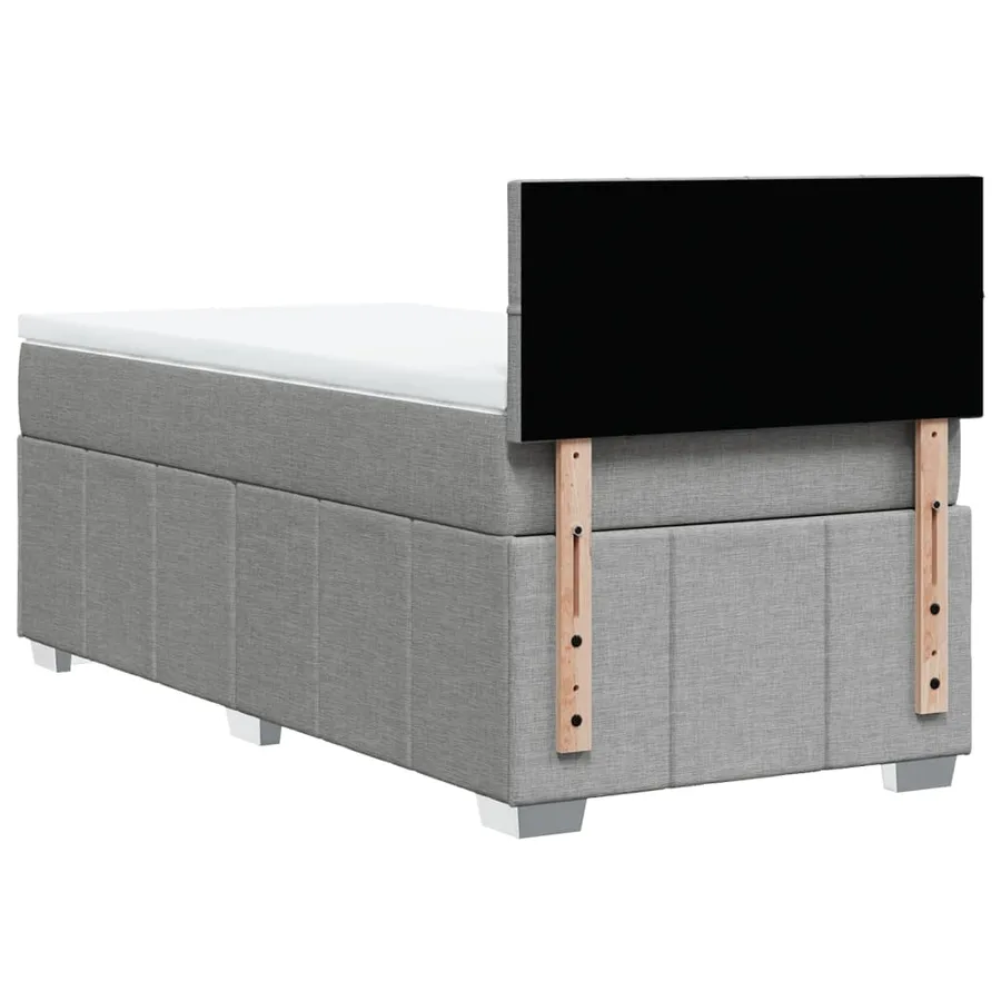 Sommier à lattes de lit avec matelas Gris clair 100x200cm Tissu - 6