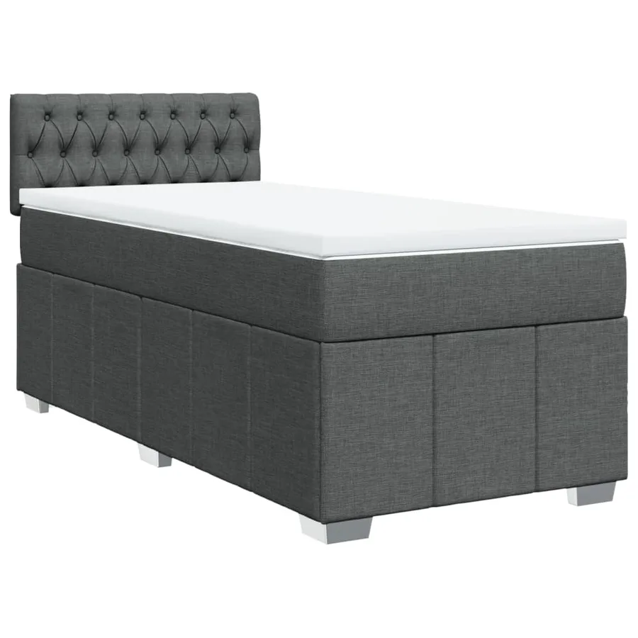 Sommier à lattes de lit avec matelas Gris foncé 100x200cm Tissu - 2