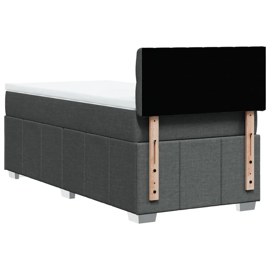 Sommier à lattes de lit avec matelas Gris foncé 100x200cm Tissu - 6
