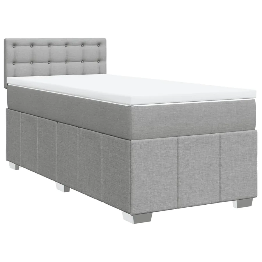 Sommier à lattes de lit avec matelas Gris clair 100x200cm Tissu - 2