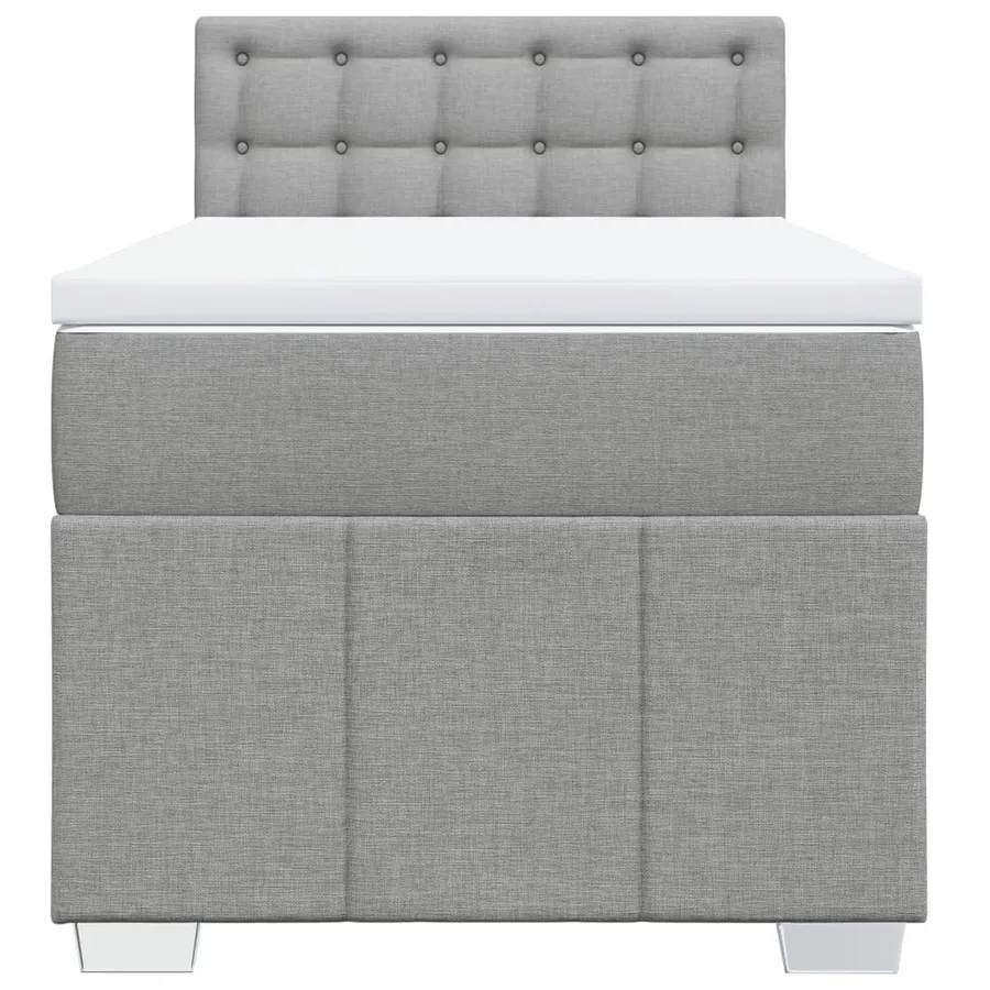 Sommier à lattes de lit avec matelas Gris clair 100x200cm Tissu - 4