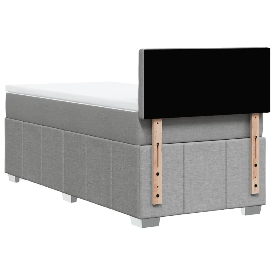 Sommier à lattes de lit avec matelas Gris clair 100x200cm Tissu - 6