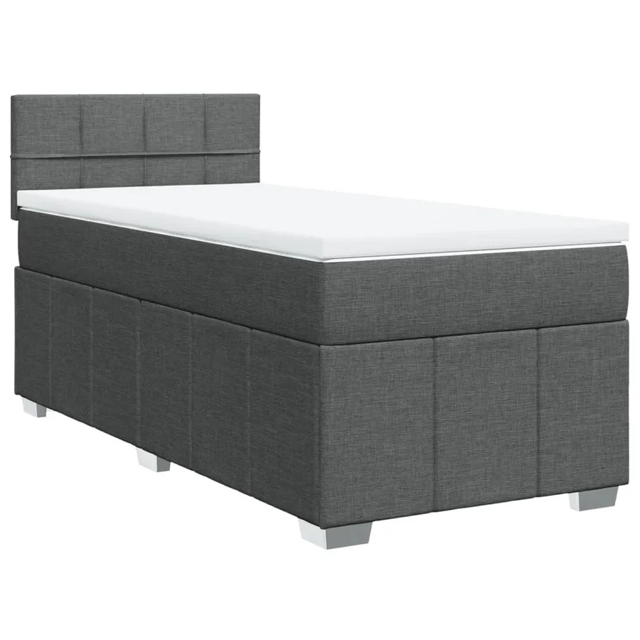 Sommier à lattes de lit avec matelas Gris foncé 100x200cm Tissu - 3