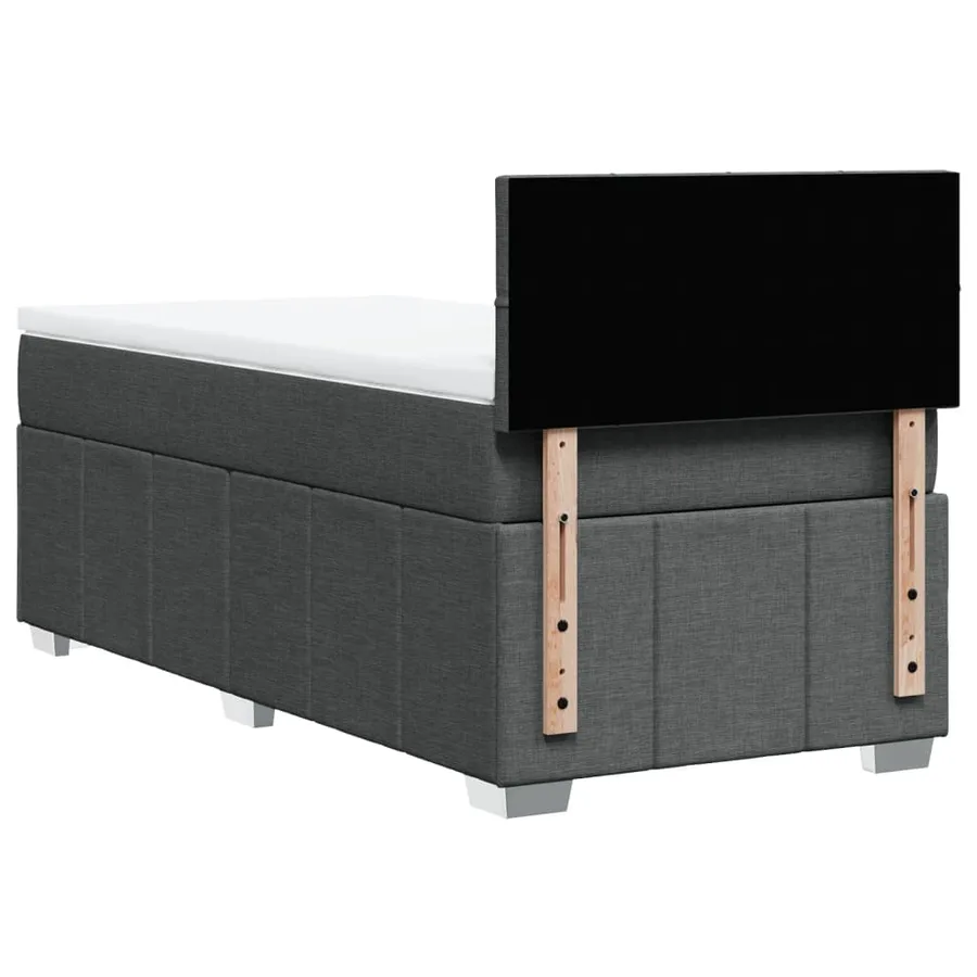 Sommier à lattes de lit avec matelas Gris foncé 100x200cm Tissu - 8