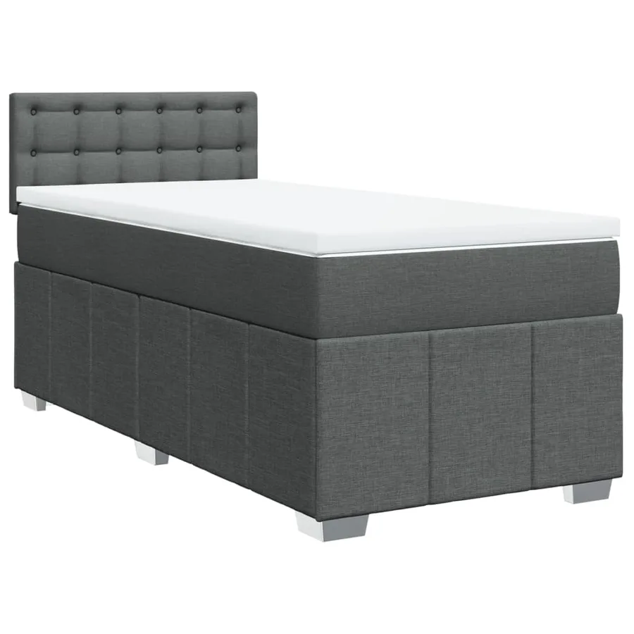Sommier à lattes de lit avec matelas Gris foncé 100x200cm Tissu - 3