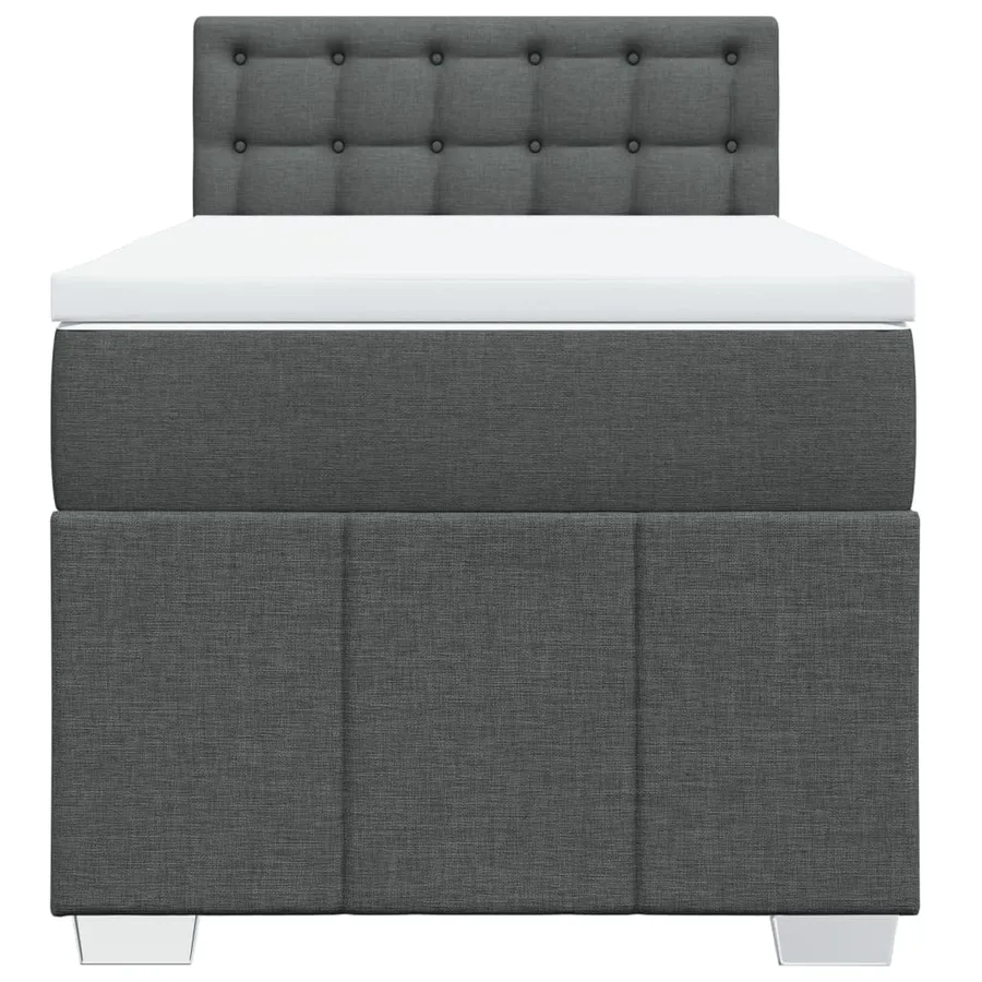 Sommier à lattes de lit avec matelas Gris foncé 100x200cm Tissu - 6
