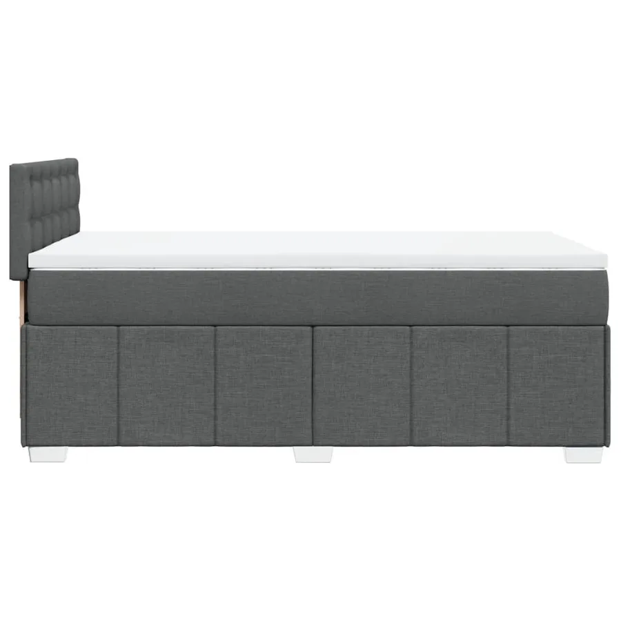 Sommier à lattes de lit avec matelas Gris foncé 100x200cm Tissu - 7