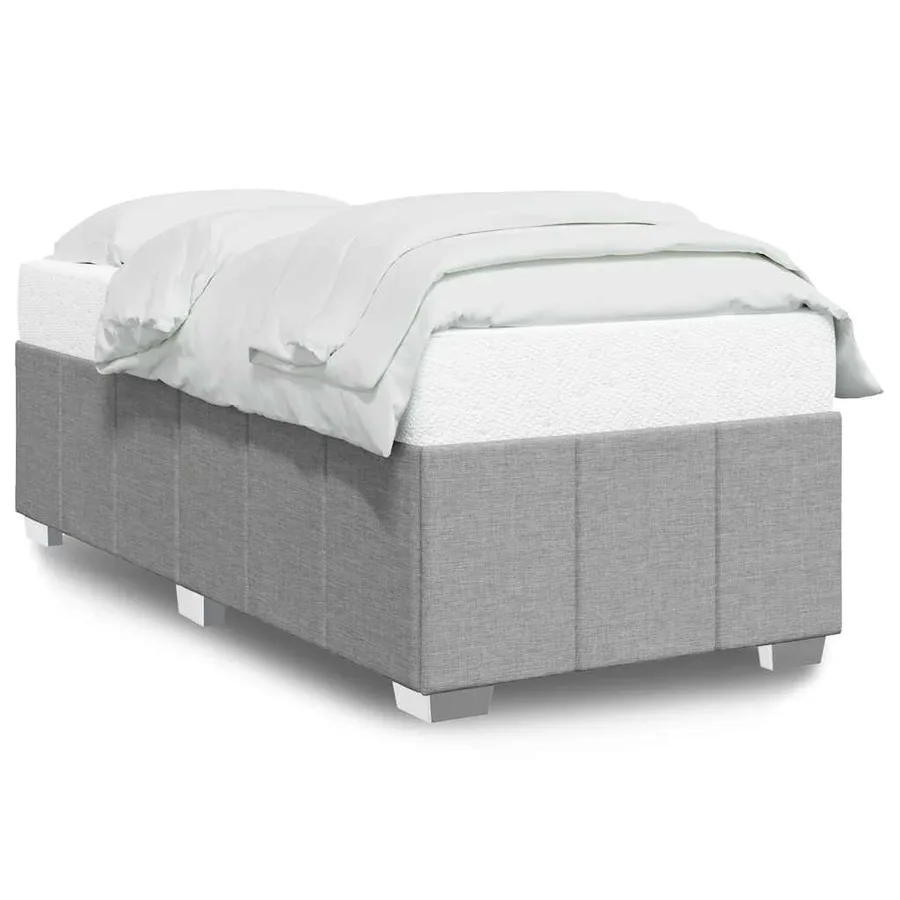 Cadre de lit sans matelas gris clair 100x200 cm tissu - 2