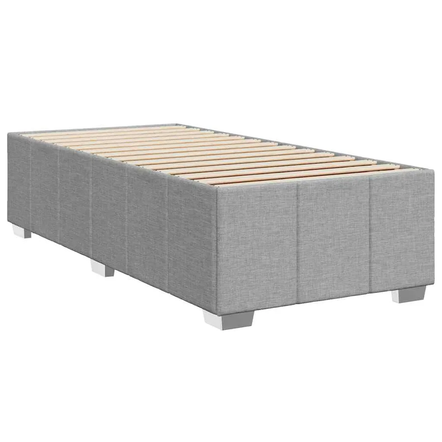Cadre de lit sans matelas gris clair 100x200 cm tissu - 3