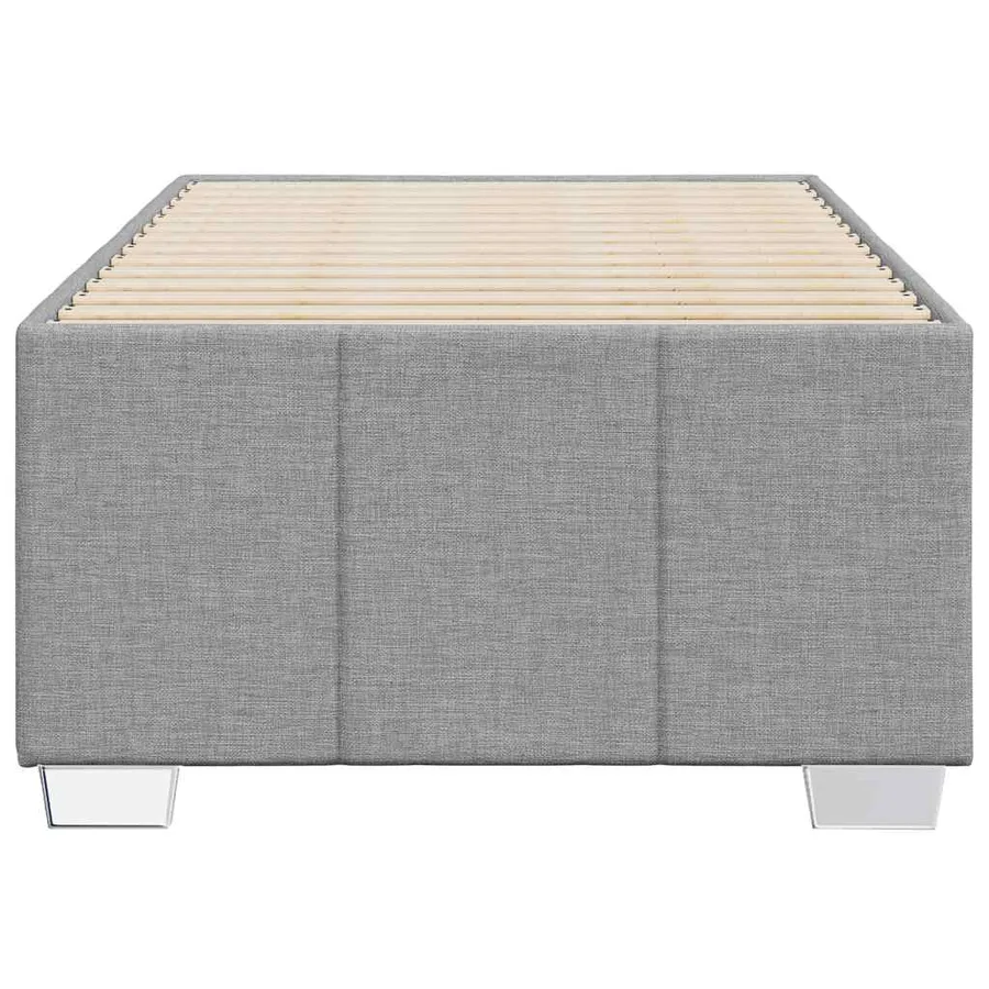 Cadre de lit sans matelas gris clair 100x200 cm tissu - 4