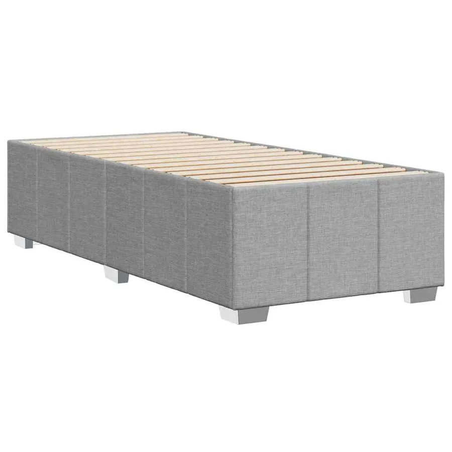 Cadre de lit sans matelas gris clair 100x200 cm tissu - 6