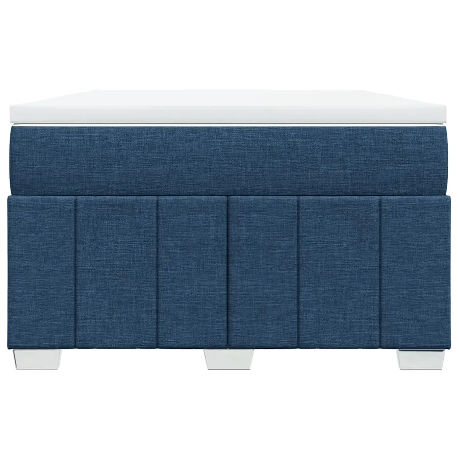 Sommier à lattes de lit avec matelas bleu 120x190 cm tissu - 4
