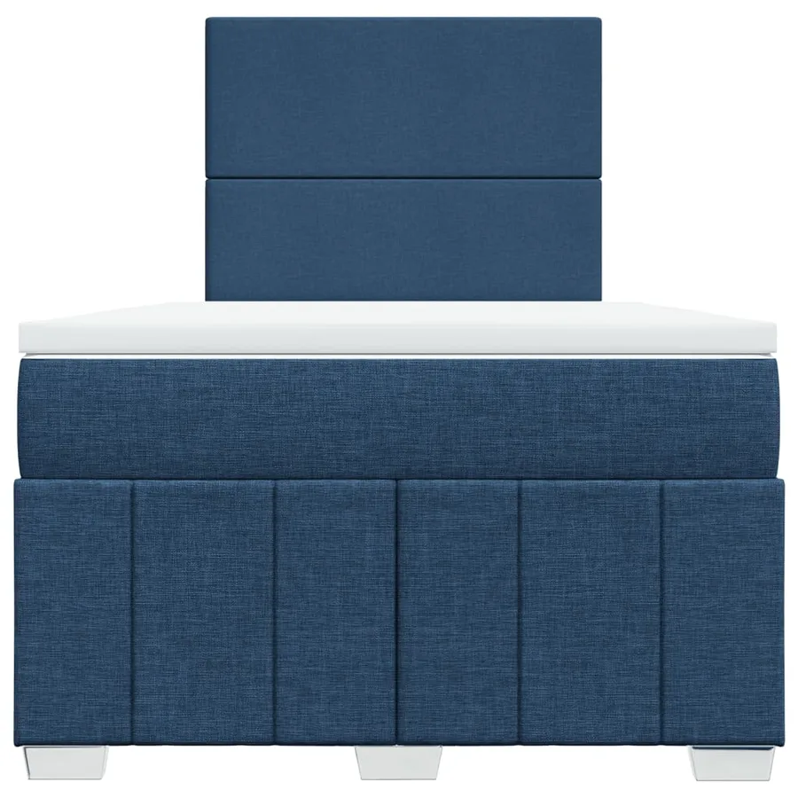 Sommier à lattes de lit avec matelas bleu 120x190 cm tissu - 6