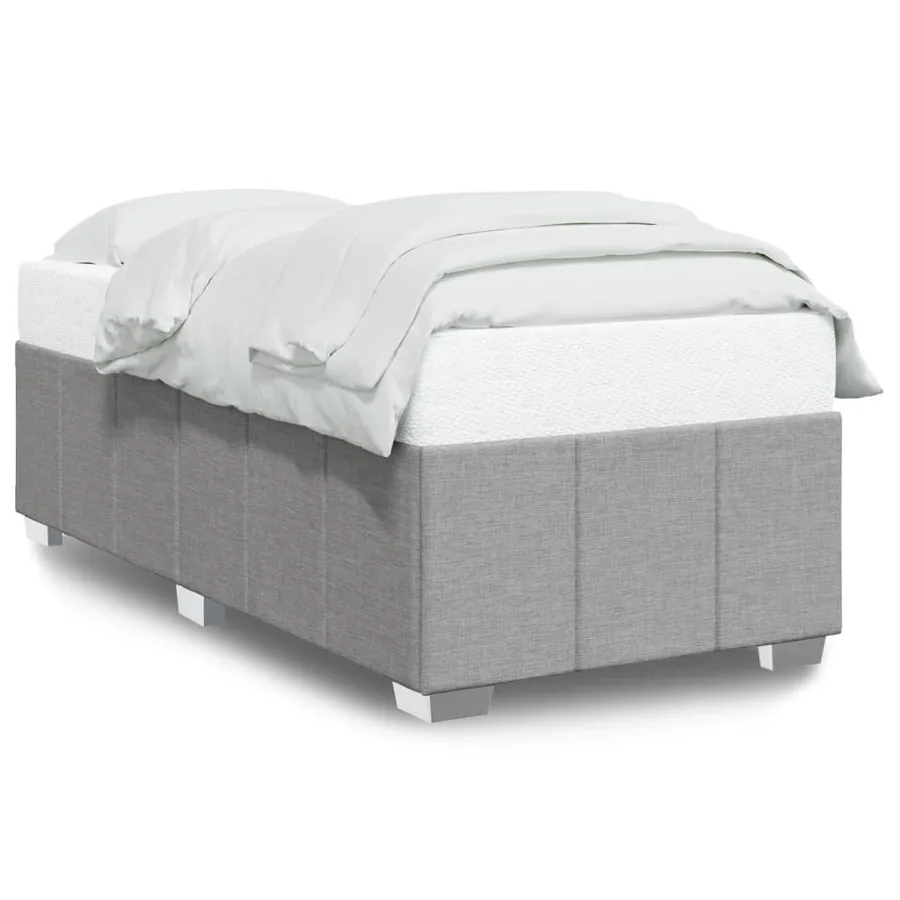 Cadre de lit sans matelas gris clair 90x190 cm tissu - 2