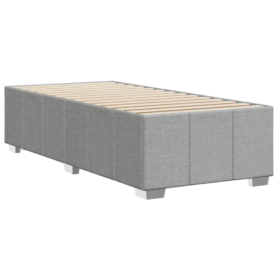 Cadre de lit sans matelas gris clair 90x190 cm tissu - 6