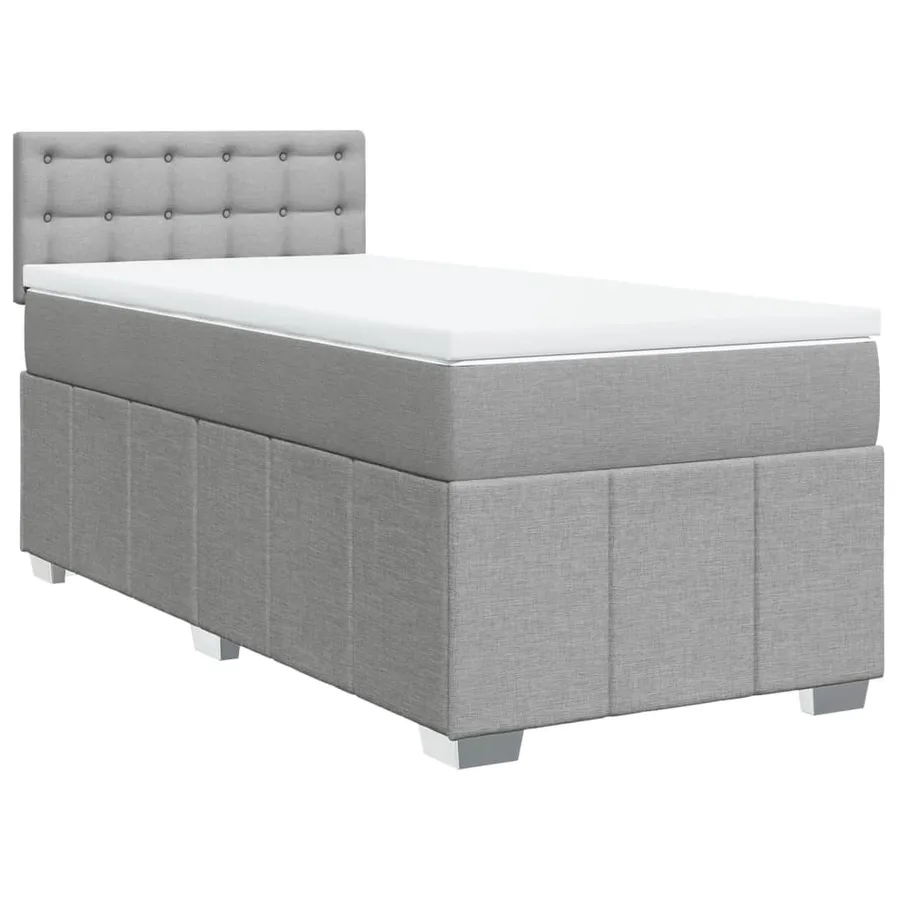 Sommier à lattes de lit et matelas Gris clair 90x190 cm Tissu - 3