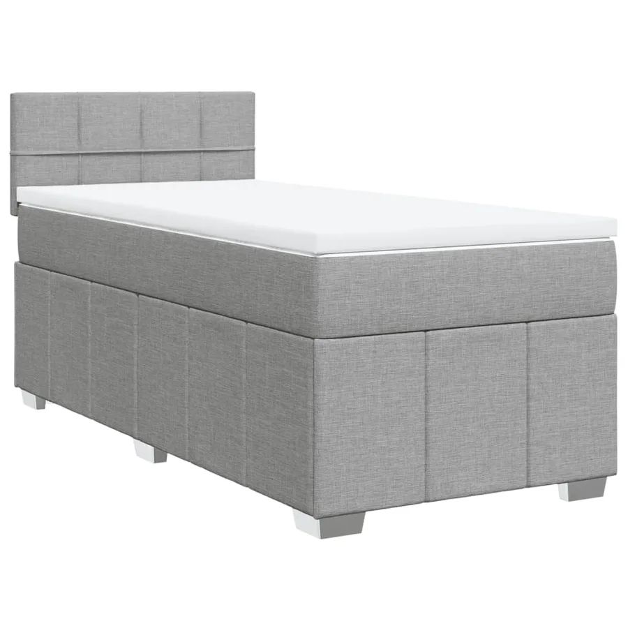 Sommier à lattes de lit et matelas Gris clair 90x190 cm Tissu - 3