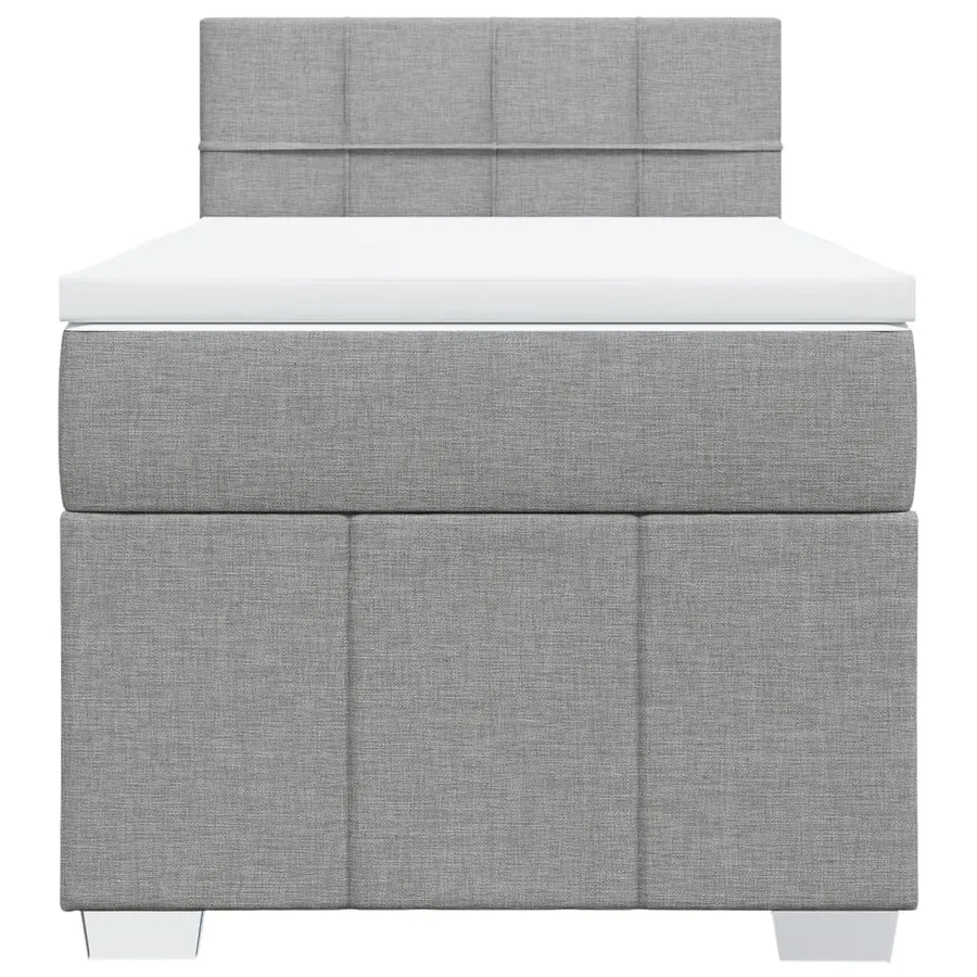 Sommier à lattes de lit et matelas Gris clair 90x190 cm Tissu - 6