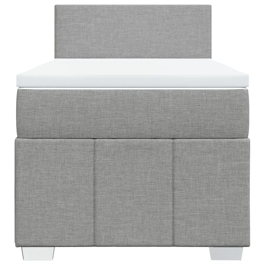 Sommier à lattes de lit et matelas Gris clair 90x190 cm Tissu - 6
