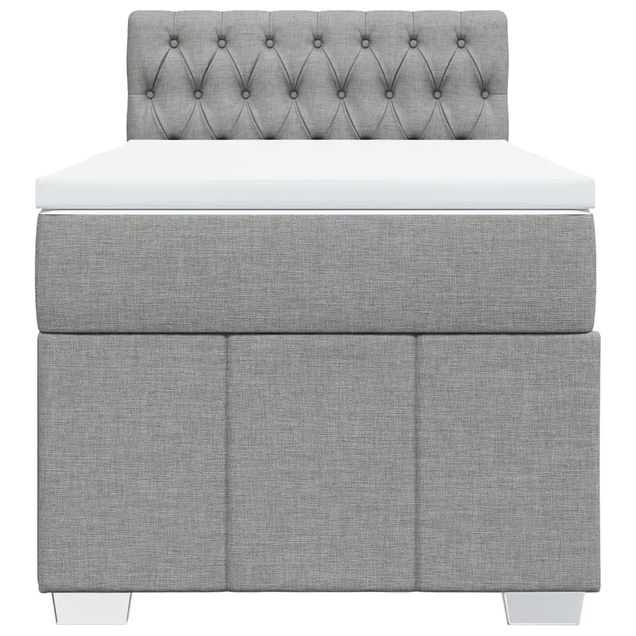 Sommier à lattes de lit et matelas Gris clair 90x190 cm Tissu - 4