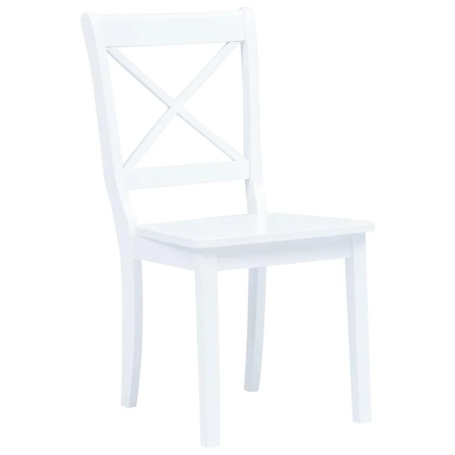 Chaises à manger lot de 6 blanc bois d'hévéa massif - 2