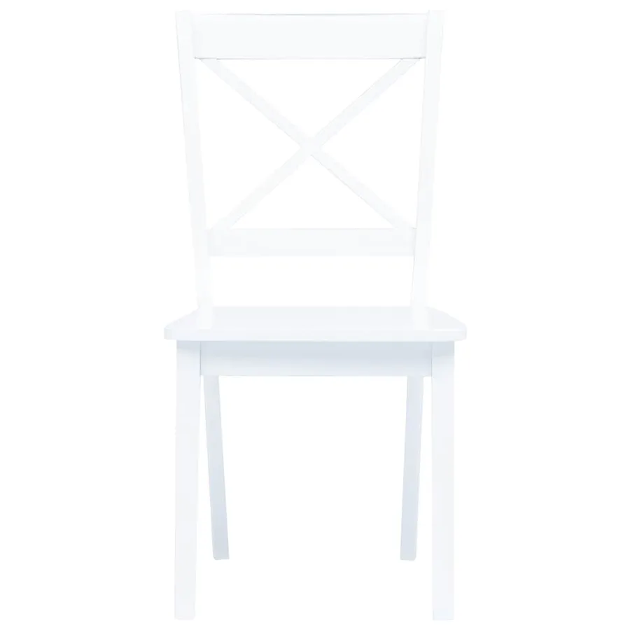 Chaises à manger lot de 6 blanc bois d'hévéa massif - 4