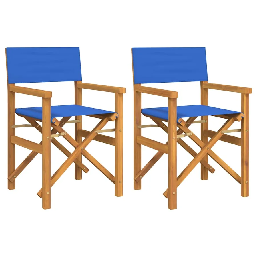 Chaises de metteur en scène pliantes lot de 2 Bois teck massif - 2
