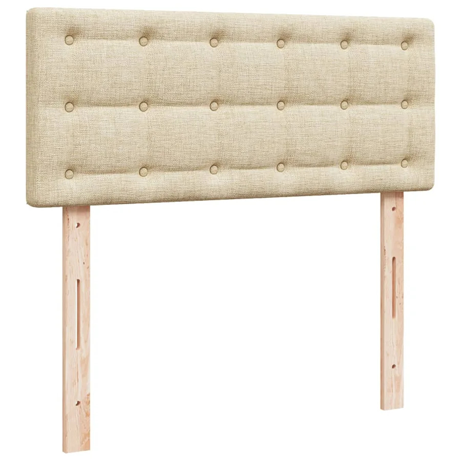 Sommier à lattes de lit avec matelas crème 120x190 cm tissu - 12