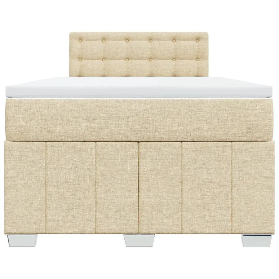 Sommier à lattes de lit avec matelas crème 120x190 cm tissu - 6