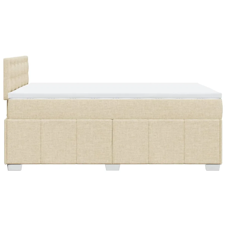 Sommier à lattes de lit avec matelas crème 120x190 cm tissu - 7