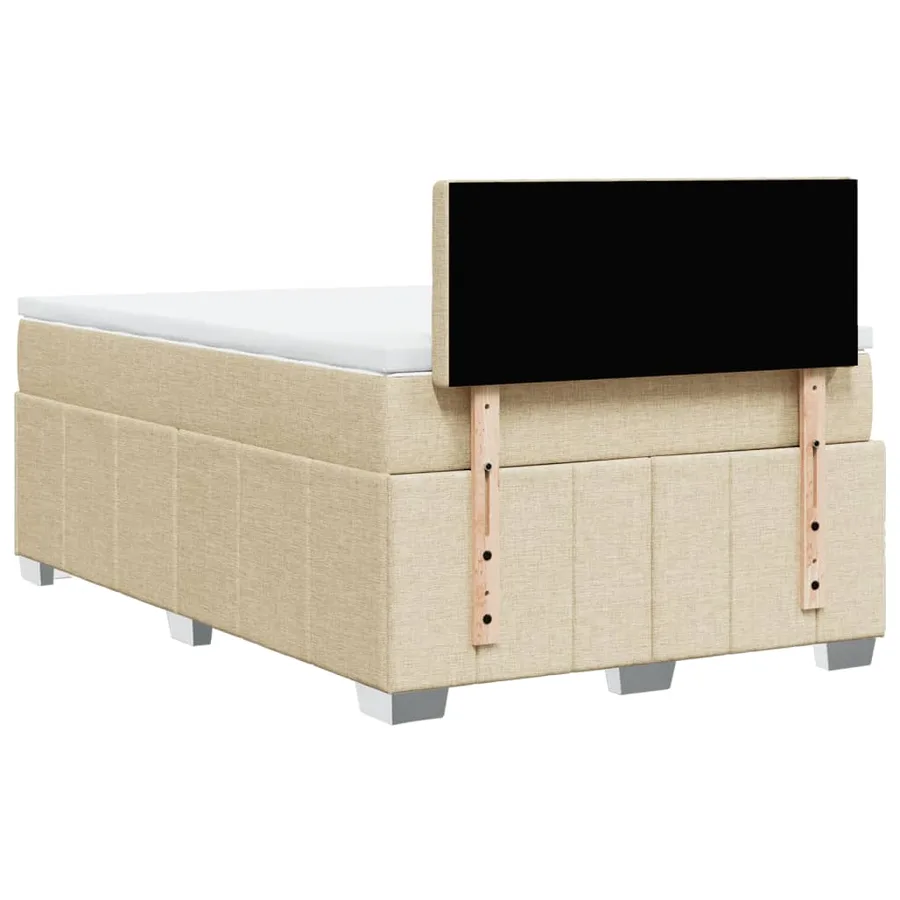 Sommier à lattes de lit avec matelas crème 120x190 cm tissu - 8