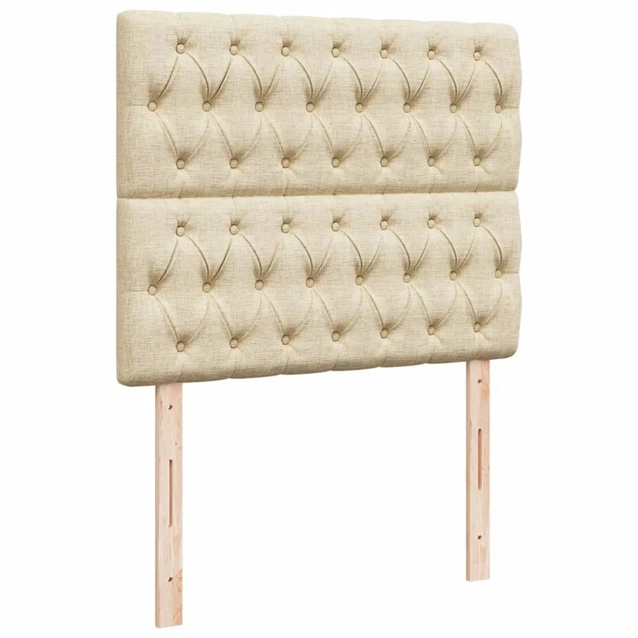 Sommier à lattes de lit avec matelas crème 120x190 cm tissu - 9