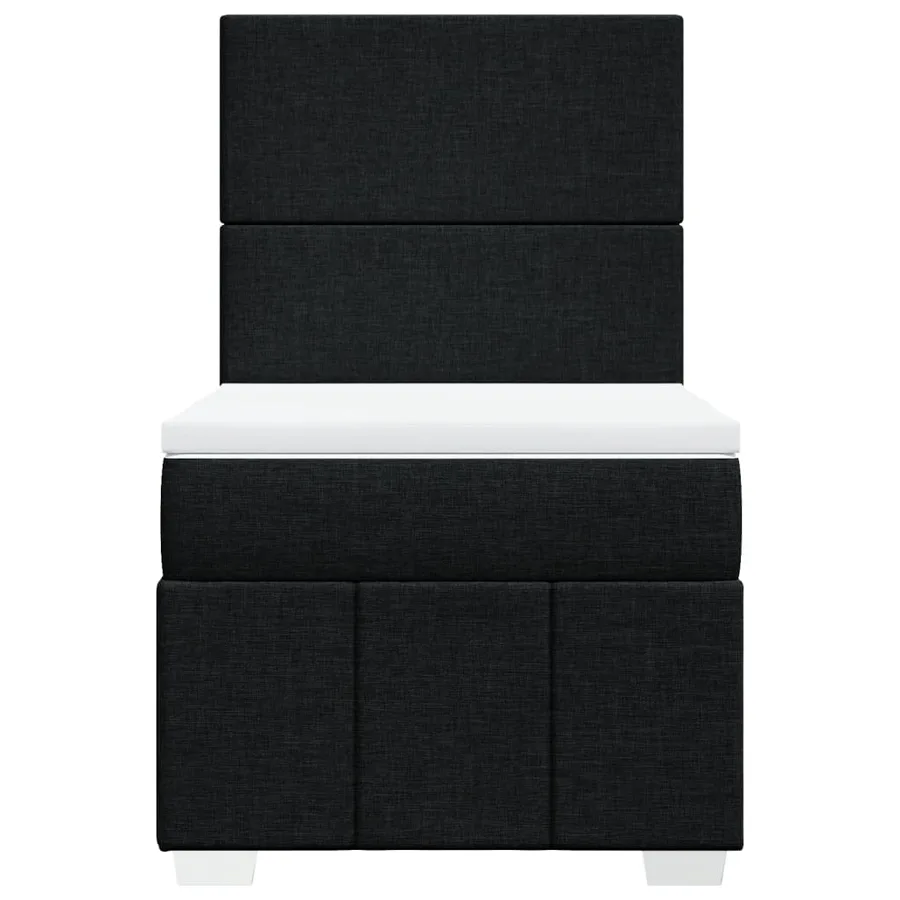 Sommier à lattes de lit avec matelas Noir 100x200 cm Tissu - 4