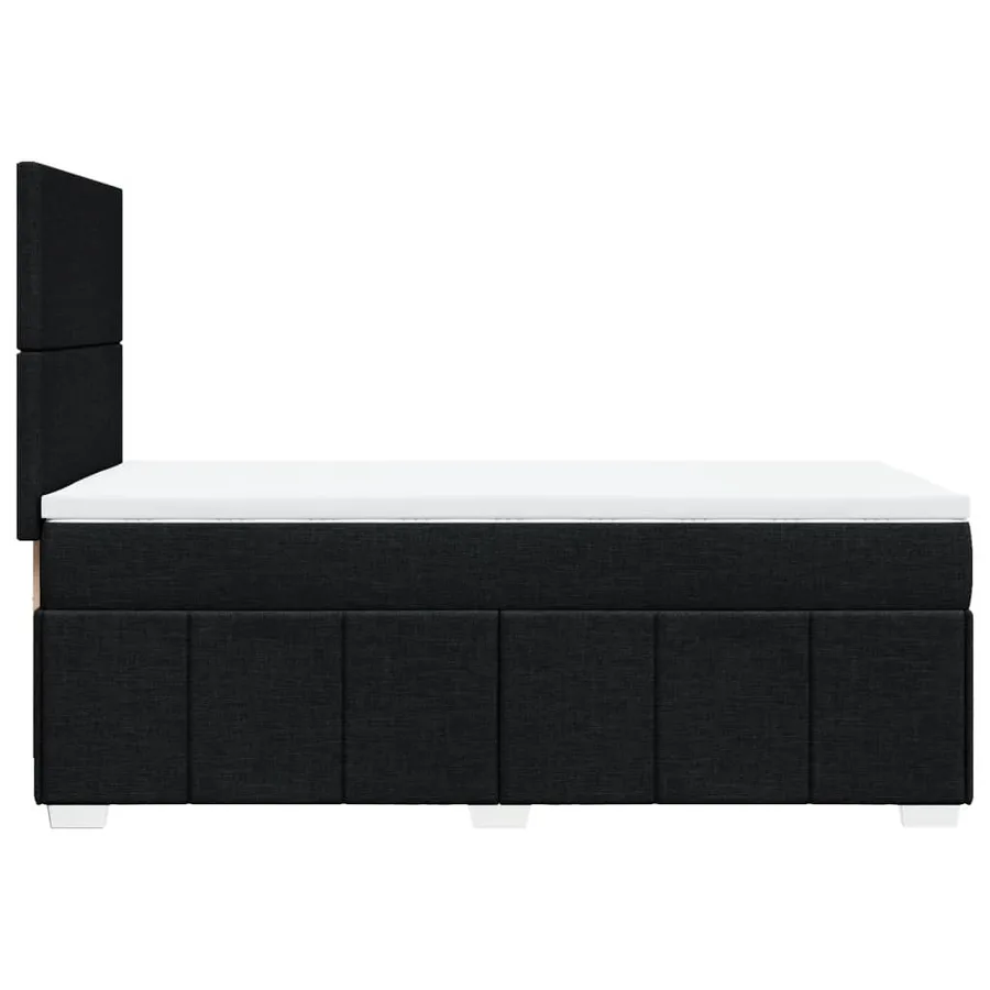 Sommier à lattes de lit avec matelas Noir 100x200 cm Tissu - 5