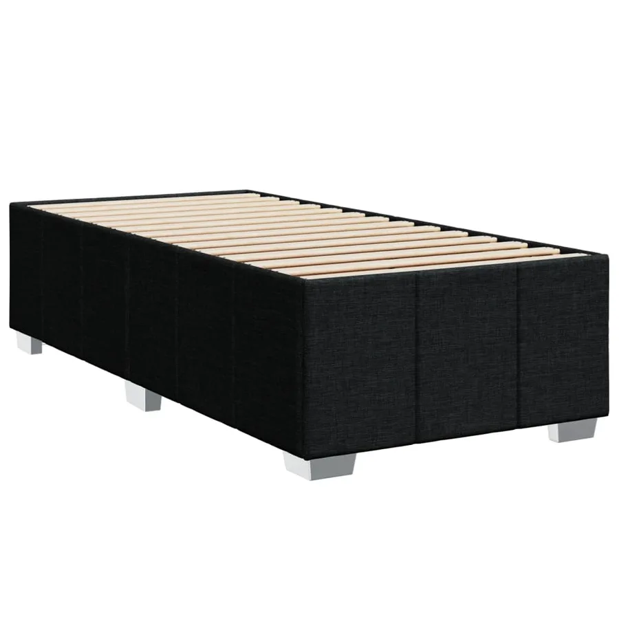 Sommier à lattes de lit avec matelas Noir 100x200 cm Tissu - 8