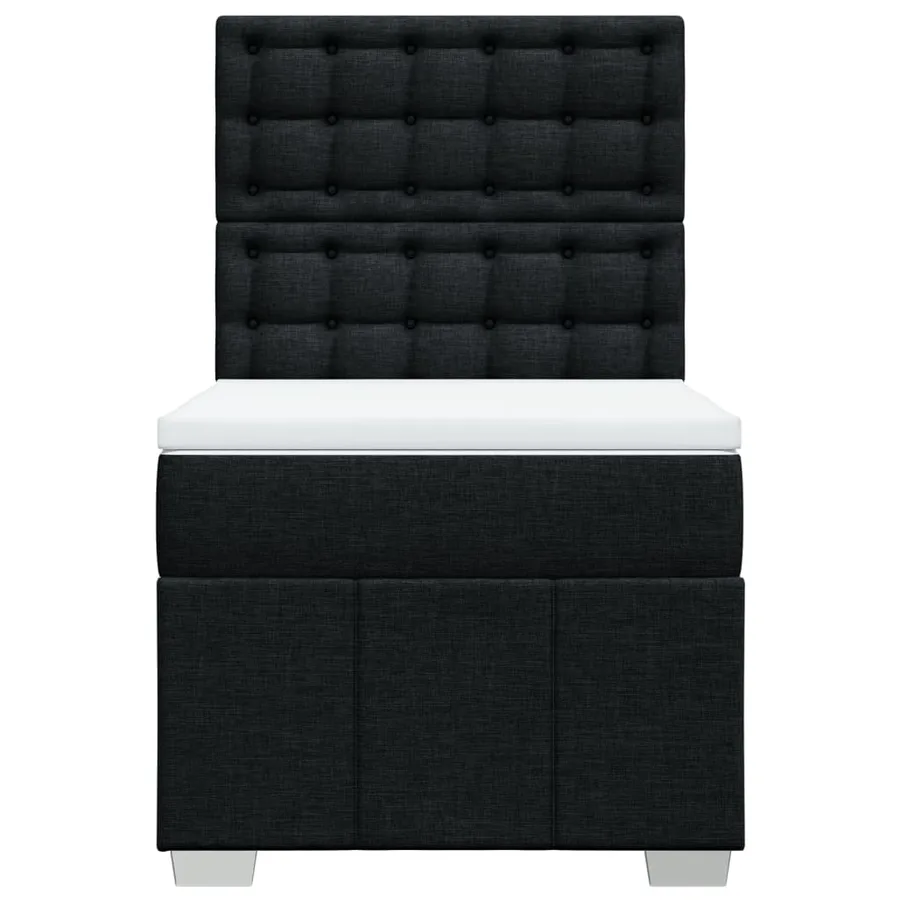 Sommier à lattes de lit avec matelas Noir 100x200 cm Tissu - 6