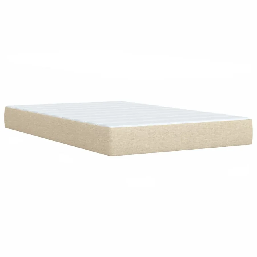 Sommier à lattes de lit avec matelas crème 120x190 cm tissu - 11