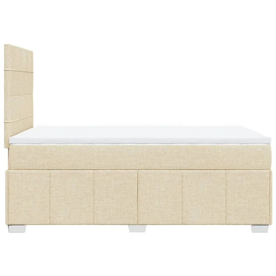 Sommier à lattes de lit avec matelas crème 120x190 cm tissu - 7