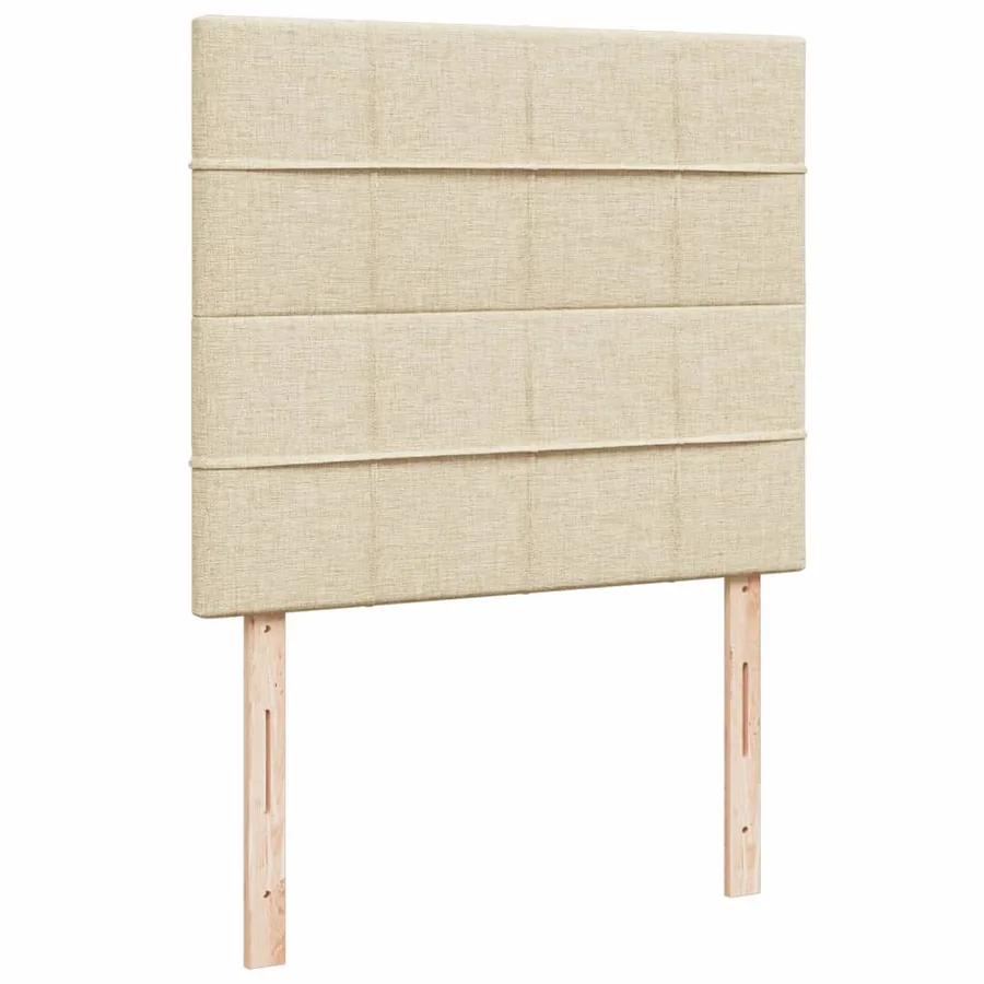 Sommier à lattes de lit avec matelas crème 120x190 cm tissu - 9