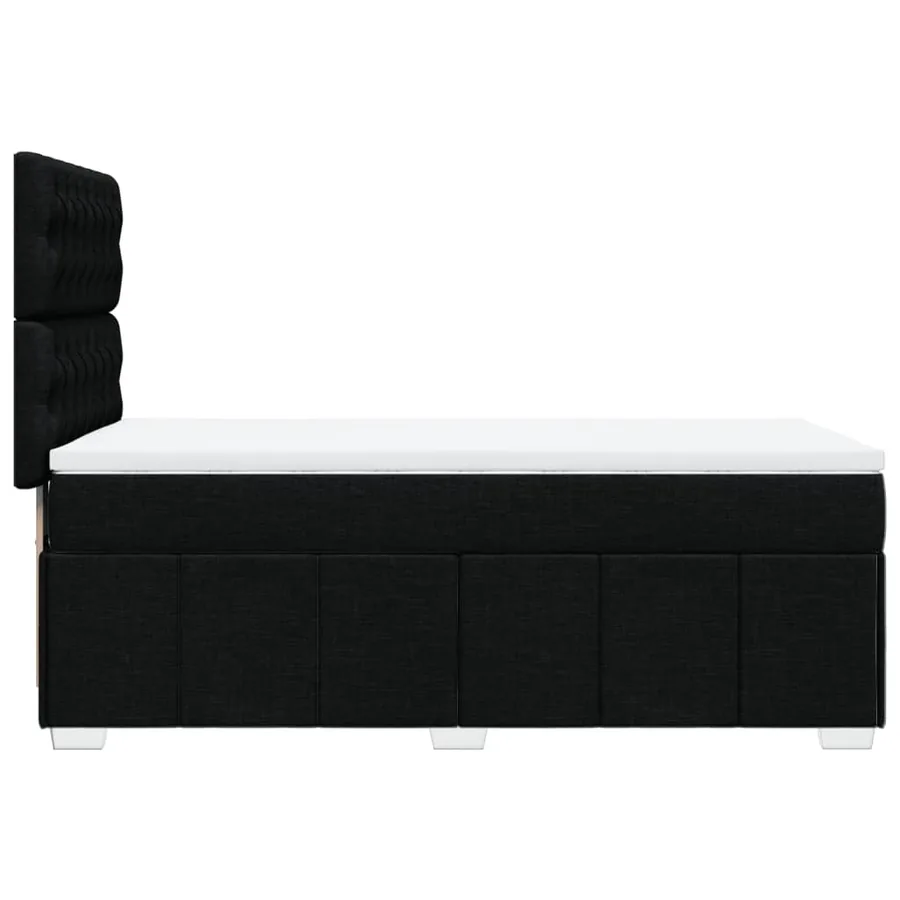Sommier à lattes de lit avec matelas Noir 100x200 cm Tissu - 5