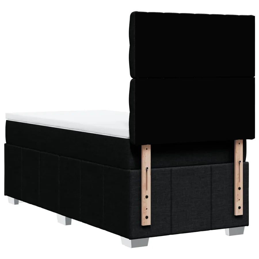 Sommier à lattes de lit avec matelas Noir 100x200 cm Tissu - 6