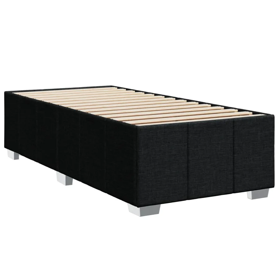 Sommier à lattes de lit avec matelas Noir 100x200 cm Tissu - 8